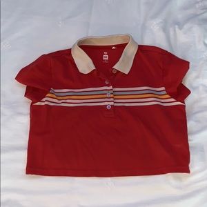 Pacsun Striped Crop Top With Collar